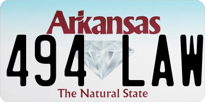 AR license plate 494LAW