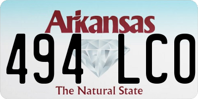 AR license plate 494LCO
