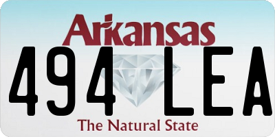 AR license plate 494LEA