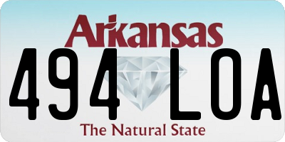 AR license plate 494LOA