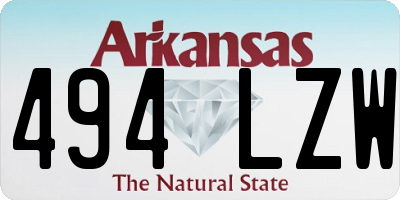 AR license plate 494LZW