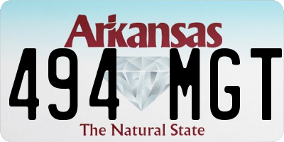 AR license plate 494MGT