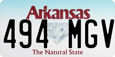 AR license plate 494MGV