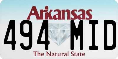AR license plate 494MID