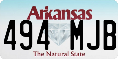 AR license plate 494MJB