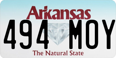 AR license plate 494MOY