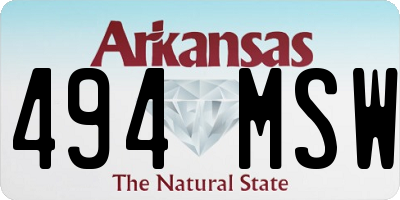 AR license plate 494MSW
