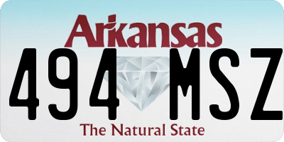 AR license plate 494MSZ