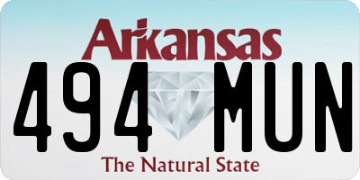 AR license plate 494MUN