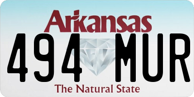 AR license plate 494MUR