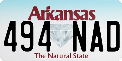 AR license plate 494NAD