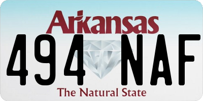 AR license plate 494NAF
