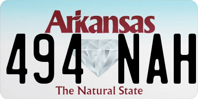 AR license plate 494NAH
