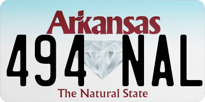 AR license plate 494NAL