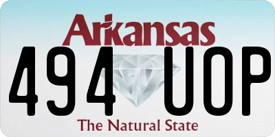 AR license plate 494UOP
