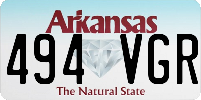 AR license plate 494VGR