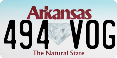 AR license plate 494VOG