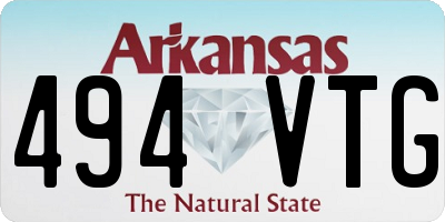 AR license plate 494VTG
