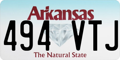 AR license plate 494VTJ