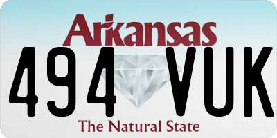 AR license plate 494VUK