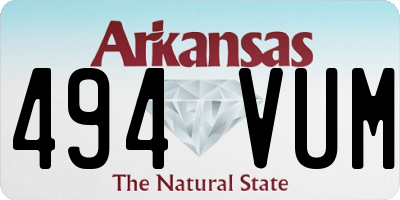 AR license plate 494VUM