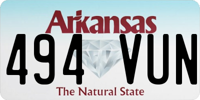 AR license plate 494VUN