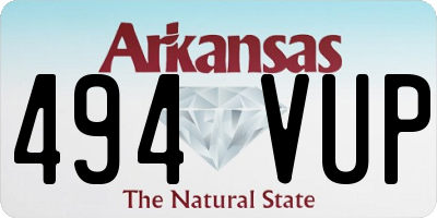 AR license plate 494VUP