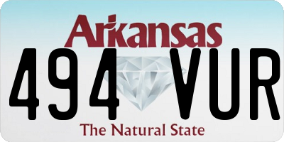 AR license plate 494VUR