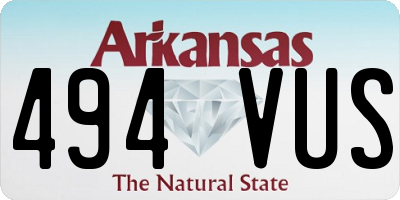 AR license plate 494VUS