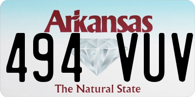 AR license plate 494VUV