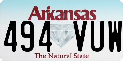 AR license plate 494VUW