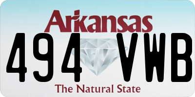 AR license plate 494VWB