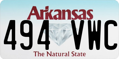 AR license plate 494VWC