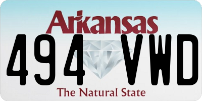 AR license plate 494VWD
