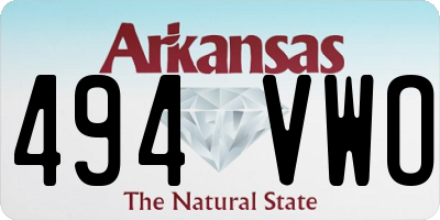 AR license plate 494VWO