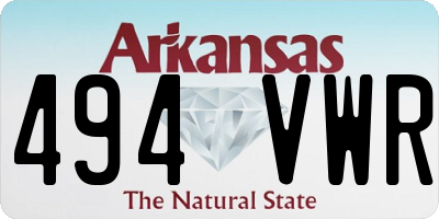 AR license plate 494VWR