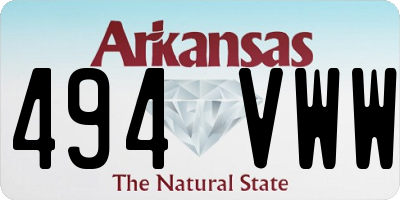 AR license plate 494VWW