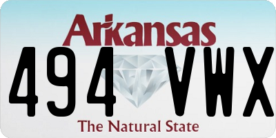 AR license plate 494VWX