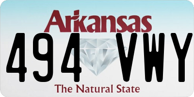 AR license plate 494VWY