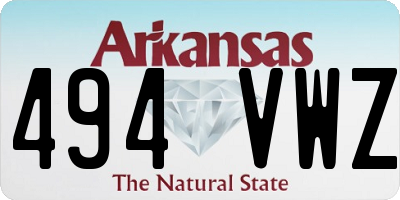 AR license plate 494VWZ