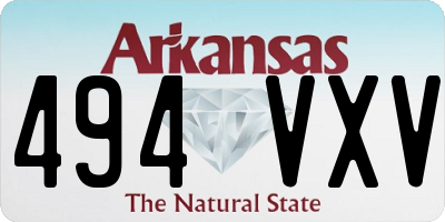AR license plate 494VXV