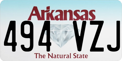 AR license plate 494VZJ