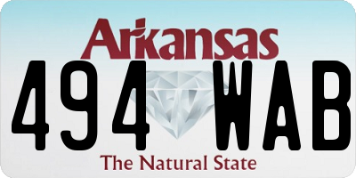 AR license plate 494WAB