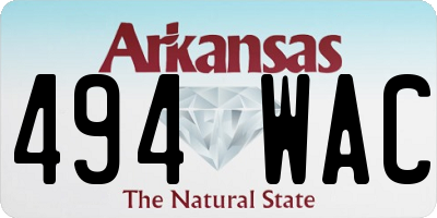 AR license plate 494WAC