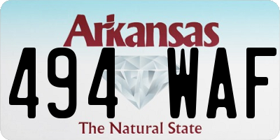 AR license plate 494WAF
