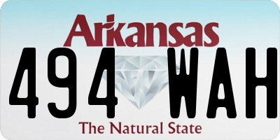 AR license plate 494WAH
