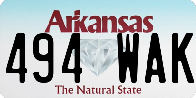 AR license plate 494WAK