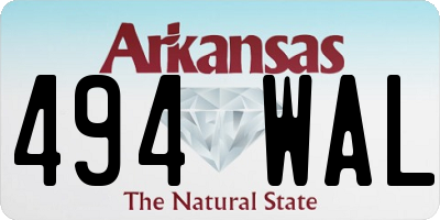 AR license plate 494WAL