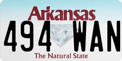 AR license plate 494WAN