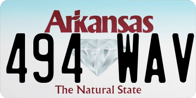 AR license plate 494WAV